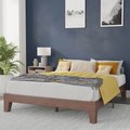 Flash Furniture Walnut Queen Size Solid Wood Platform Bed YKC-1090-Q-WAL-GG